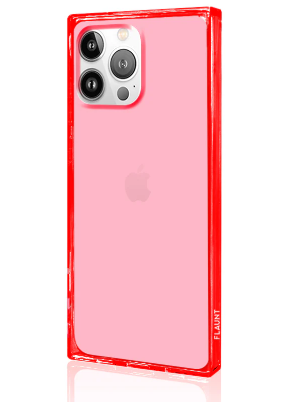 SQUARE® Clear Neon Pink iPhone Case - Image 12
