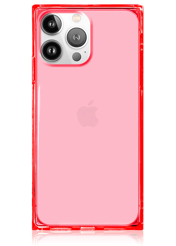 SQUARE® Clear Neon Pink iPhone Case - Image 13