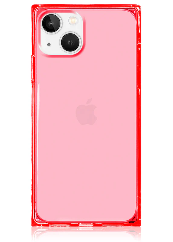 SQUARE® Clear Neon Pink iPhone Case - Image 17