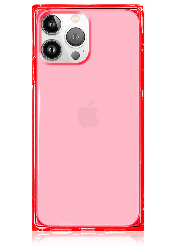 SQUARE® Clear Neon Pink iPhone Case - Image 19