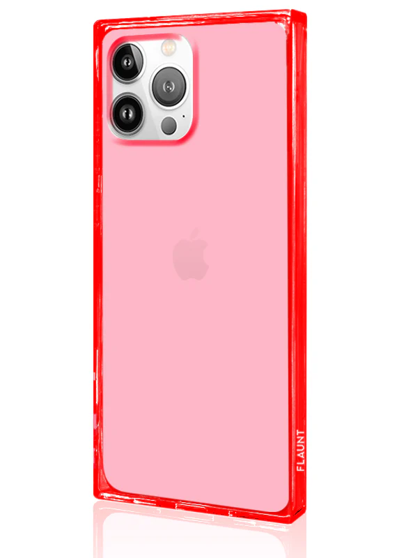 SQUARE® Clear Neon Pink iPhone Case - Image 22