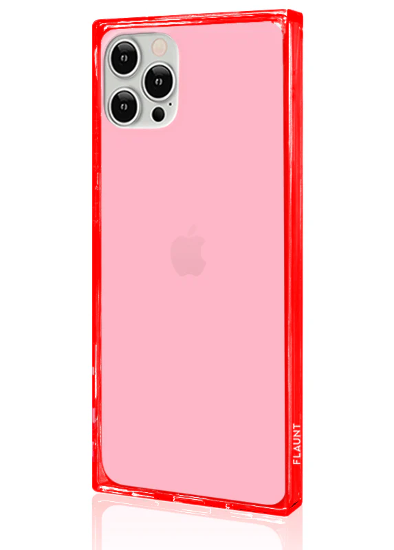 SQUARE® Clear Neon Pink iPhone Case - Image 26