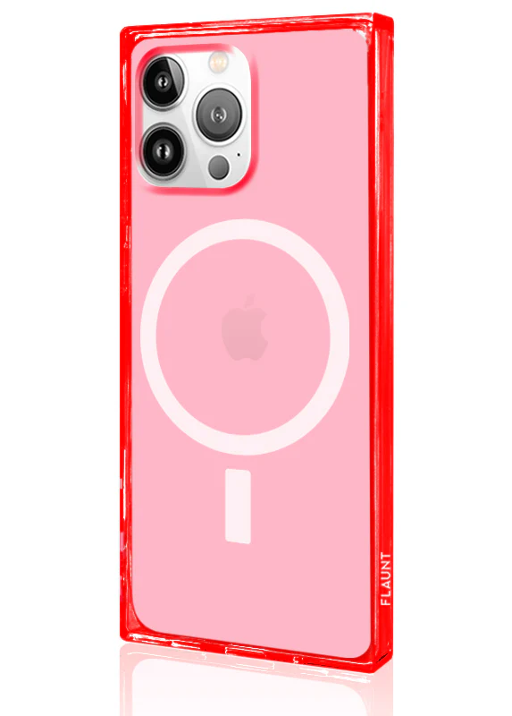 SQUARE® Clear Neon Pink iPhone Case - Image 30