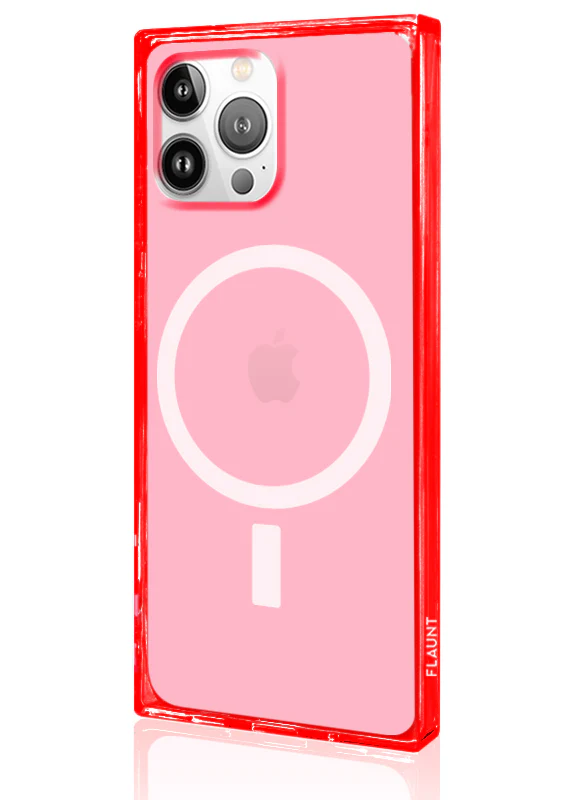 SQUARE® Clear Neon Pink iPhone Case - Image 40