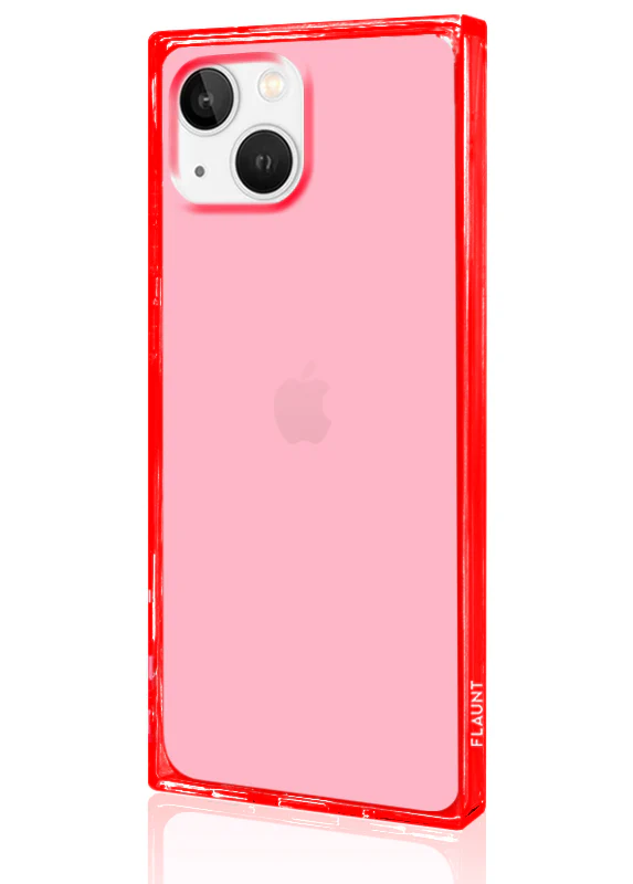 SQUARE® Clear Neon Pink iPhone Case - Image 8