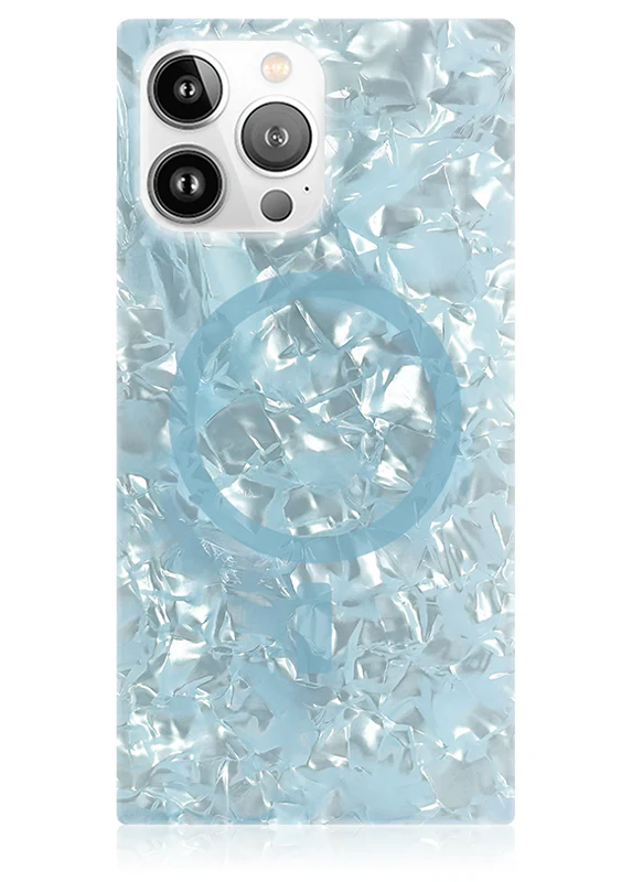 SQUARE® Icy Blue Pearl iPhone Case - Image 5