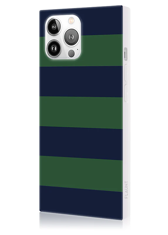 SQUARE® Navy & Green Rugby Stripe iPhone Case - Image 14