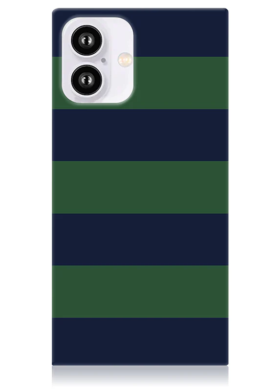 SQUARE® Navy & Green Rugby Stripe iPhone Case - Image 9