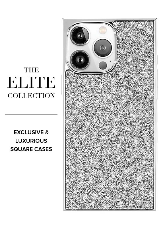 Elite Collection - SQUARE® Silver Crystal Elegance iPhone Case - Image 3