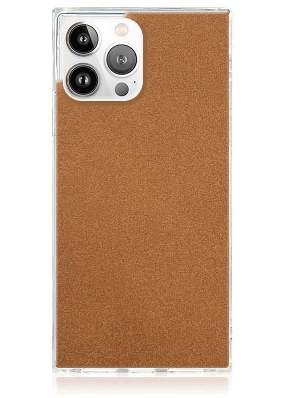 SQUARE® Tan Suede Faux Leather iPhone Case - Image 16
