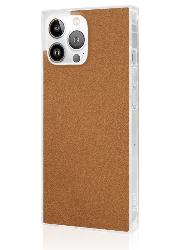 SQUARE® Tan Suede Faux Leather iPhone Case - Image 23