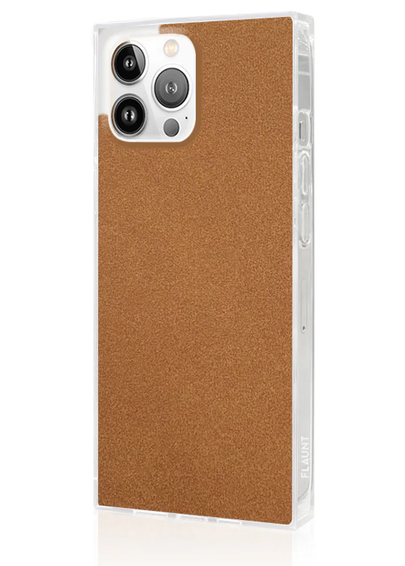 SQUARE® Tan Suede Faux Leather iPhone Case - Image 32