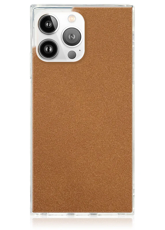 SQUARE® Tan Suede Faux Leather iPhone Case - Image 8