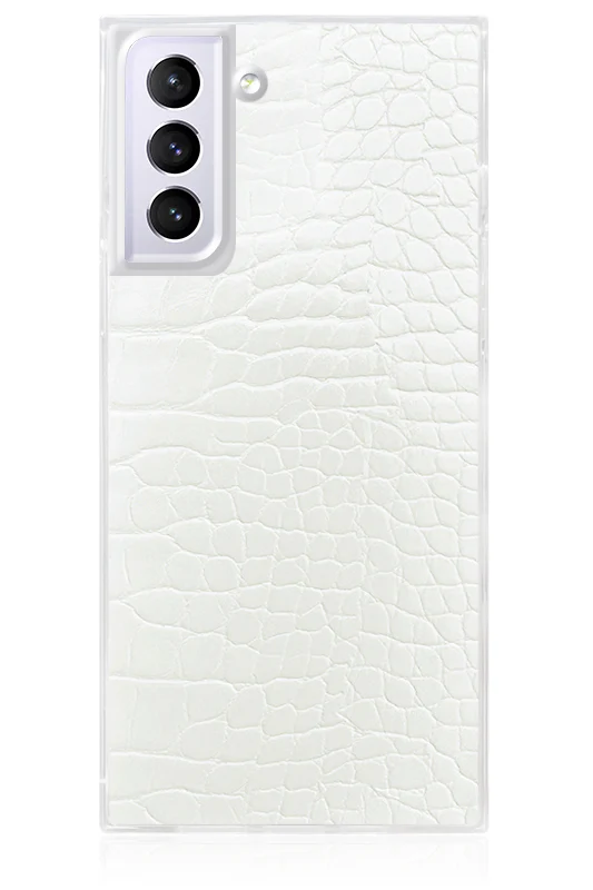 SQUARE® White Crocodile Faux Leather Galaxy Case - Image 11