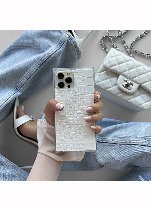 SQUARE® White Crocodile Faux Leather Galaxy Case - Image 22